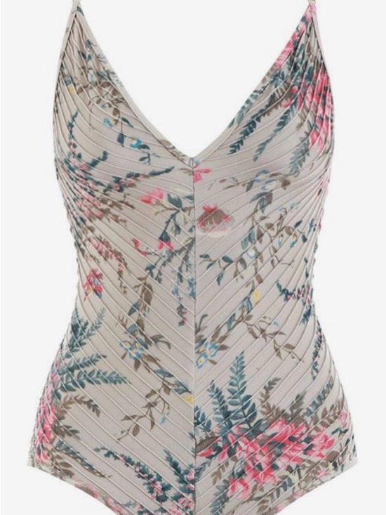 Zimmermann Other - Zimmermann Bayou Pintuck One-Piece Swimsuit with Pink & Teal Floral Accents
